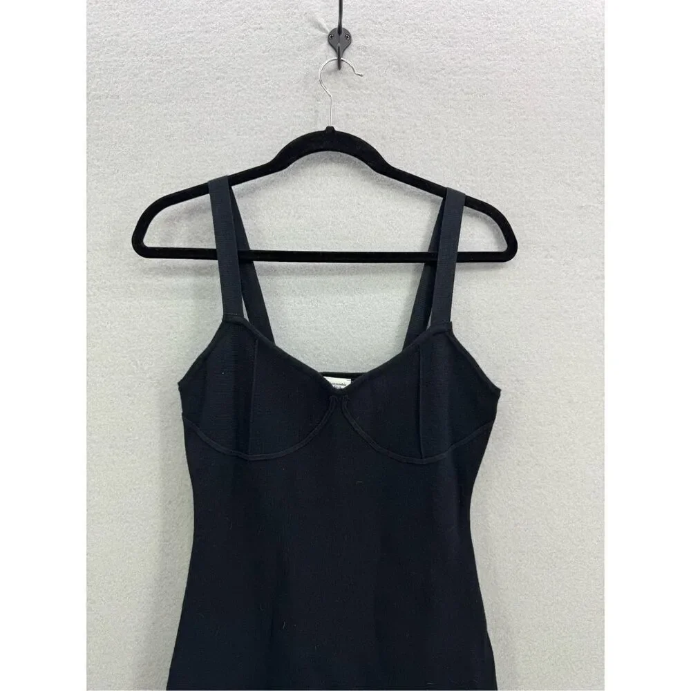 Abercrombie and Fitch Womens Black Front Slit Sleeveless Knit Dress Size MT - Picture 3 of 9